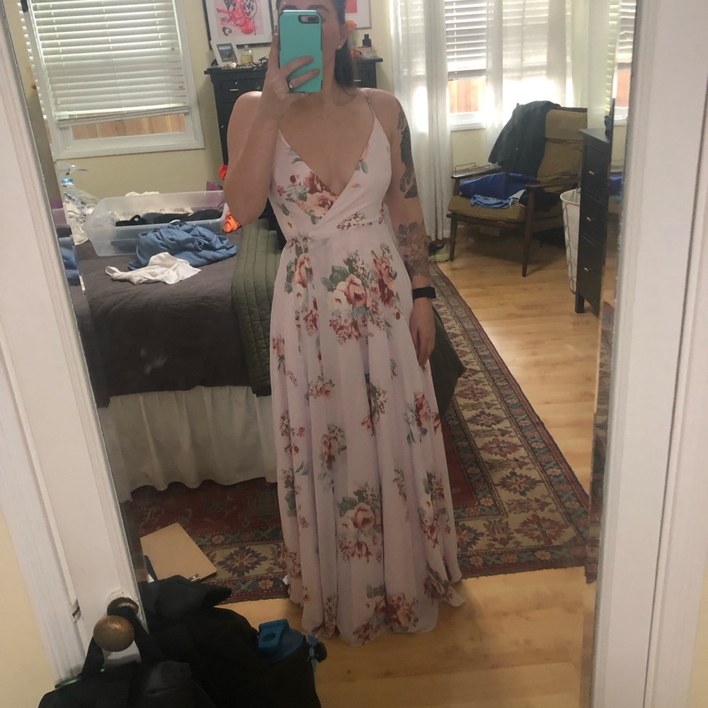 Lulus bridesmaids dress wrap XS floral